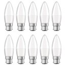 10 x Osram LED Leuchtmittel Kerze 5,5W = 40W B22d Opal matt 470lm warmweiß 2700K