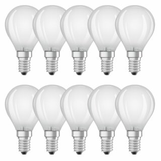 10 x Bellalux LED Filament Leuchtmittel Tropfen 2,5W = 25W E14 matt 250lm warmweiß 2700K