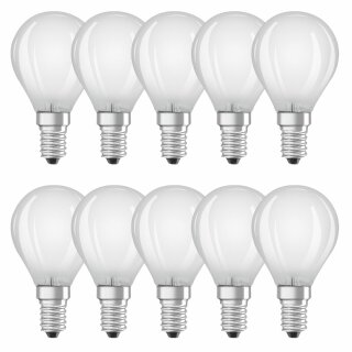 10 x Bellalux LED Filament Leuchtmittel Tropfen 2,5W = 25W E14 matt 250lm warmweiß 2700K