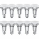 10 x Radium LED Leuchmittel R80 Glas Reflektor 9,1W = 100W E27 matt 670lm warmweiß 2700K 36°