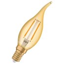 10 x Osram LED Filament Vintage 1906 Windstoßkerze 1,5W = 12W E14 Gold 120lm extra warmweiß 2400K