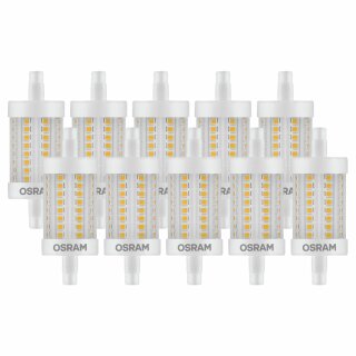 10 x Osram LED Leuchtmittel Stab 78mm Line 6,5W = 60W R7s klar 806lm warmweiß 2700K 330°