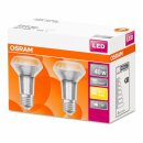 2 x Osram LED Leuchtmittel Glas Reflektor R63 2,6W = 40W E27 matt 210lm warmweiß 2700K 36°