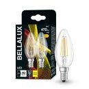 2 x Bellalux LED Filament Leuchtmittel Kerzen 4W = 40W E14 klar 470lm 827 warmweiß 2700K