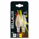 2 x Bellalux LED Filament Leuchtmittel Kerzen 4W = 40W E14 klar 470lm 827 warmweiß 2700K