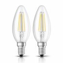 10 x Bellalux LED Filament Leuchtmittel Kerzen 4W = 40W E14 klar 470lm 827 warmweiß 2700K