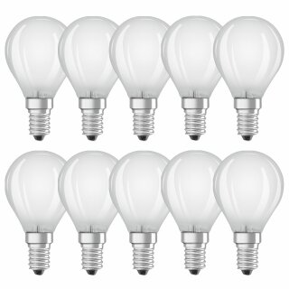 10 x Bellalux LED Filament Leuchtmittel Tropfen 4W = 40W E14 matt 470lm 827 warmweiß 2700K