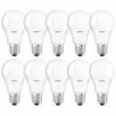 10 x Bellalux LED Leuchtmittel A55 Birnenform 5,5W = 40W E27 matt 470lm warmweiß 2700K 200°