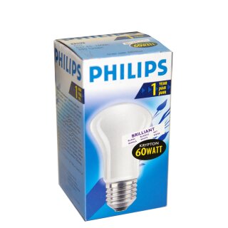 Philips Krypton Leuchtmittel 60W E27 opal Brilliant Weiß kleine Bauform