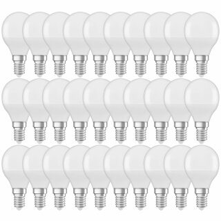 30 x Osram LED Leuchtmittel P45 Tropfen 5,5W = 40W E14 matt 470lm FS 840 Neutralweiß 4000K