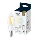 WiZ Smart LED Filament Kerze 4,9W = 40W E14 klar 470lm CCT 2700K-6500K dimmbar App Google Alexa WiFi