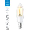 WiZ Smart LED Filament Kerze 4,9W = 40W E14 klar 470lm CCT 2700K-6500K dimmbar App Google Alexa WiFi
