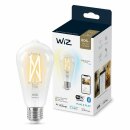 WiZ Smart LED Filament ST64 Edison 7W = 60W E27 klar 806lm CCT 2700K-6500K dimmbar App Google Alexa WiFi