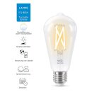 WiZ Smart LED Filament ST64 Edison 7W = 60W E27 klar 806lm CCT 2700K-6500K dimmbar App Google Alexa WiFi