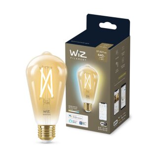 WiZ Smart LED Filament Edison ST64 6,7W = 50W E27 Gold 640lm CCT 2000K-5000K dimmbar App Google Alexa WiFi