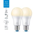 2 x WiZ Smart LED A60 Birnen 8W = 60W E27 matt 806lm warmweiß 2700K dimmbar App Google Alexa WiFi