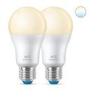 2 x WiZ Smart LED A60 Birnen 8W = 60W E27 matt 806lm warmweiß 2700K dimmbar App Google Alexa WiFi