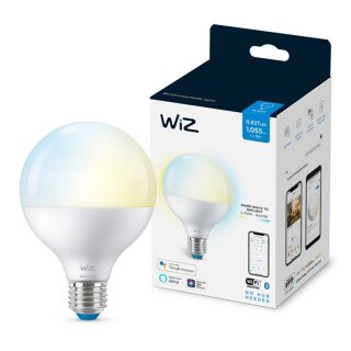 WiZ Smart LED G95 Globe 11W = 75W E27 matt 1055lm CCT 2700K-6500K dimmbar App Google Alexa WiFi