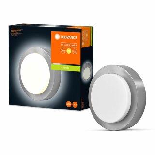 Ledvance LED Außenwandleuchte Deckenlampe Endura Style Disc Stahl IP44 8W 370lm warmweiß 3000K