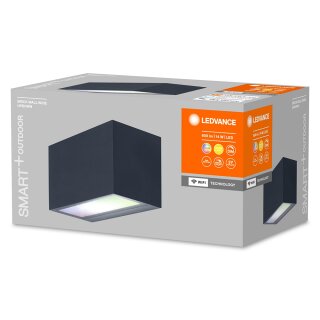 Ledvance LED Smart+ Außenwandleuchte Up/Down Dunkelgrau IP44 14W 1350lm RGBW 3000K Dimmbar App Google Alexa WiFi