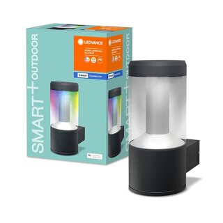 Ledvance LED Smart+ Außenwandleuchte Modern Lantern Dunkelgrau IP44 12W 650lm RGBW 2700K-6500K Dimmbar App Google Alexa Apple HomeKit Bluetooth