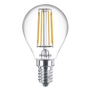 Philips LED Filament Leuchtmittel P45 Tropfen 2,8W = 25W E14 klar 250lm warmweiß 2700K DIMMBAR