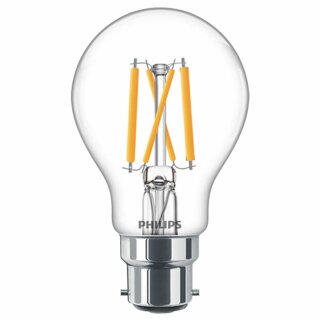 Philips LED Filament Leuchtmittel Birne A60 5W = 40W B22d klar 470lm WarmGlow 2200K-2700K DIMMBAR