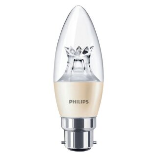Philips LED Leuchtmittel Kerze 6W = 60W B22d klar 470lm WarmGlow 2200K-2700K DIMMBAR