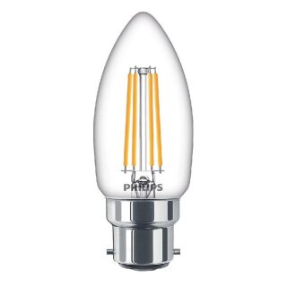 Philips LED Filament Leuchtmittel Kerze 4,3W = 40W B22d klar 470lm warmweiß 2700K