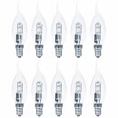 10 x Müller-Licht Eco Halogen Leuchtmittel Windstoß Kerze 30W = 37W E14 klar 405lm warmweiß 2900K dimmbar