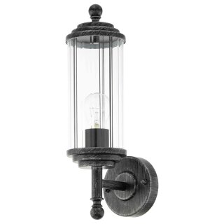 Eglo Außenleuchte Wandleuchte Buckingham Schwarz/Silber IP54 max. 60W E27 ohne Leuchtmittel