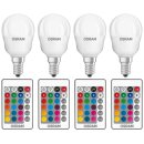 4 x Osram LED Leuchtmittel Tropfen 4,2W = 25W E14 matt...