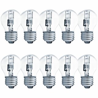 10 x Müller-Licht Halogen Leuchtmittel Tropfen 20W = 25W E27 klar 235lm warmweiß 2900K dimmbar