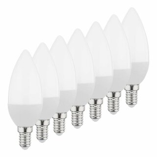 7 x Müller-Licht LED Leuchtmittel Kerze 5,5W = 40W E14 matt 470lm warmweiß 2700K DIMMBAR