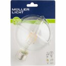 3 x Müller-Licht LED Filament Leuchtmittel Retro Globe G95 4W = 40W E27 klar 470lm warmweiß 2700K