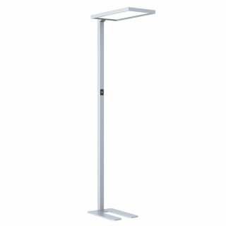 LED Stehleuchte Luka Silber Up & Down 2 x 40W 8400lm Neutralweiß 4000K UGR<18 dimmbar + Bewegungssensor + Tageslichtsensor