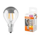 Osram LED Filament Retrofit Classic P45 Tropfen 4W = 31W E14 Kopfspiegel silber 350lm warmweiß 2700K