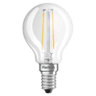 Radium LED Filament Leuchtmittel Tropfen 2,5W = 25W E14 klar 250lm warmweiß 2700K