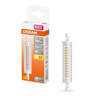 Osram LED Leuchtmittel Slim Line 118mm Stab 12W = 100W R7s klar 1521lm warmweiß 2700K