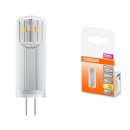 2 x Osram LED Leuchtmittel Stiftsockellampe 1,8W = 20W G4 12V 200lm warmweiß 2700K 300°