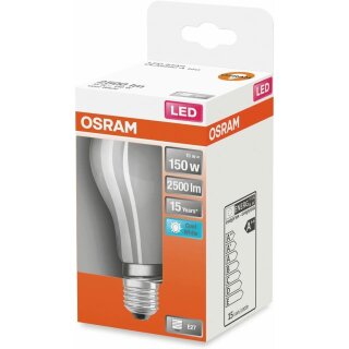 Osram LED Filament Leuchtmittel Birnenform A70 15W = 150W E27 matt 2500lm FS 840 neutralweiß 4000K