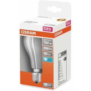 Osram LED Filament Leuchtmittel Birnenform A70 15W = 150W E27 matt 2500lm FS 840 neutralweiß 4000K