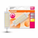 Osram LED Leuchtmittel 118mm Stab 17,5W = 150W R7s klar 2452lm FS warmweiß 2700K 360° DIMMBAR