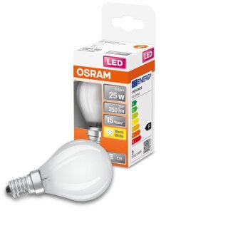 Osram LED Filament Tropfen 2,5W = 25W E14 matt 250lm FS warmweiß 2700K