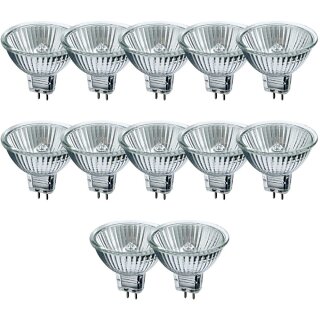 12 x Müller-Licht Halogen MR16 Reflektor 50W GU5,3 12V 680lm warmweiß 2900K dimmbar 4000h flood 36°