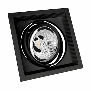 Spectrum Einbauleuchte MDD MAXI Schwarz eckig 18,6x18,6cm schwenkbar für 1 x AR111 GU10 Leuchtmittel
