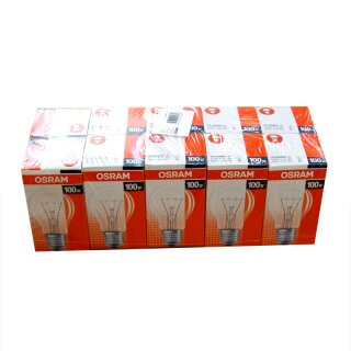 10 x OSRAM Glühlampe Glühbirne Classic A CL 100W E27 100 Watt klar