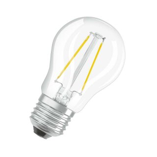 Osram LED Filament Leuchtmittel RetroFit Tropfen P45 1,5W = 15W klar E27 136lm warmweiß 2700K