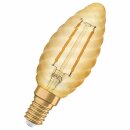 Osram LED Filament Kerze gedreht Vintage 1906 2,5W = 22W E14 Gold 220lm extra warmweiß 2400K