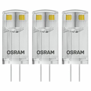 3 x Osram LED Leuchtmittel Stiftsockellampen 0,9W = 10W G4 klar 12V 100lm warmweiß 2700K 320°